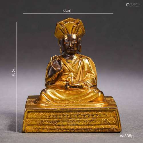 Gilt-Bronze Statue of Guru