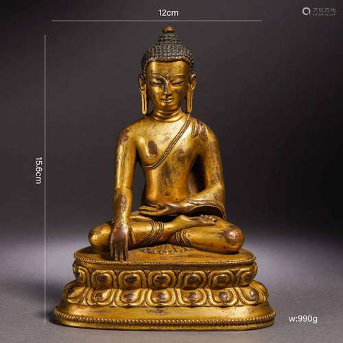 Gilt-Bronze Statue of Shakyamuni