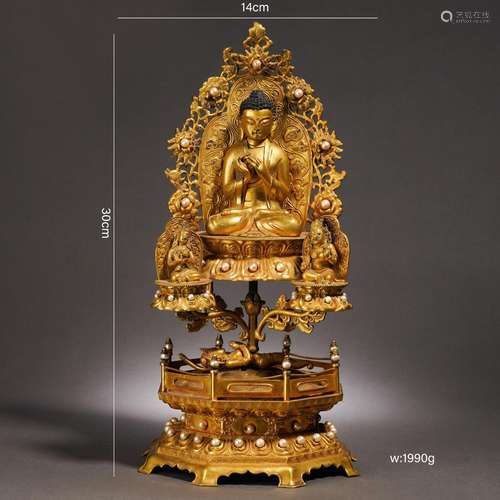 Gilt-Bronze Statue of Shakyamuni