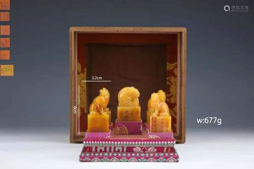 Set of Three Tianhuang Stone Seals