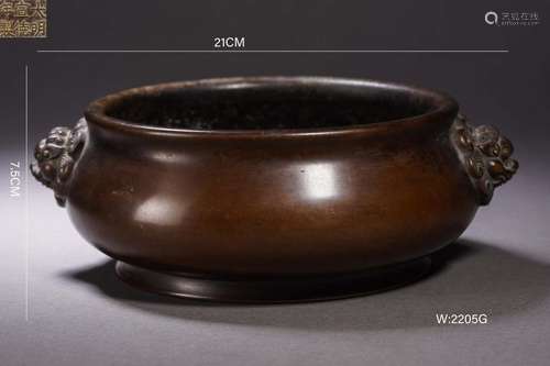 Bronze Double Beast-Eared Censer