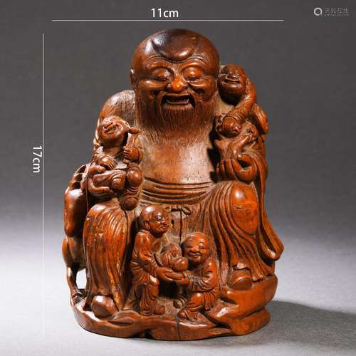 Carved Bamboo Figure Ornament