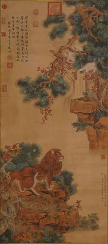 Lang Shining (1688-1766), Lion Painting