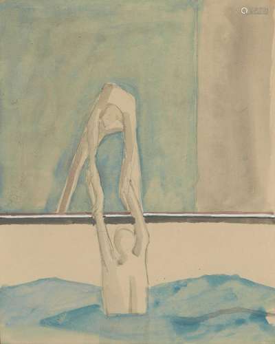 Paolo Serra, <br />
Italian b.1946 - <br />
<br />
Pool scen...