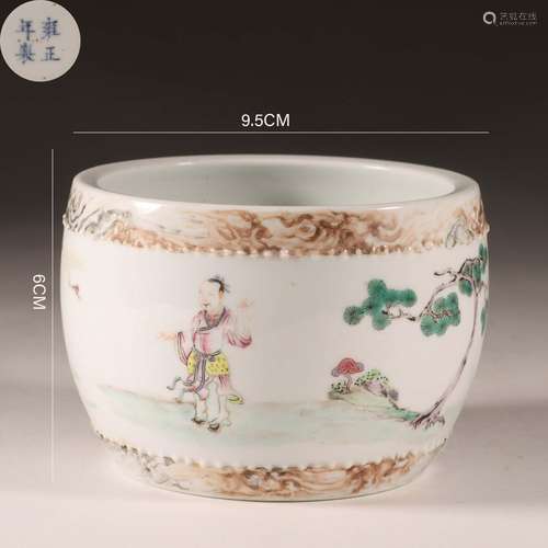 Wucai Glaze Figure Barrel-Form Washer