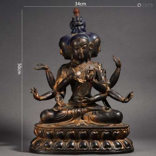 Gilt-Bronze Figure of Eight-Armed Avalokitesvara