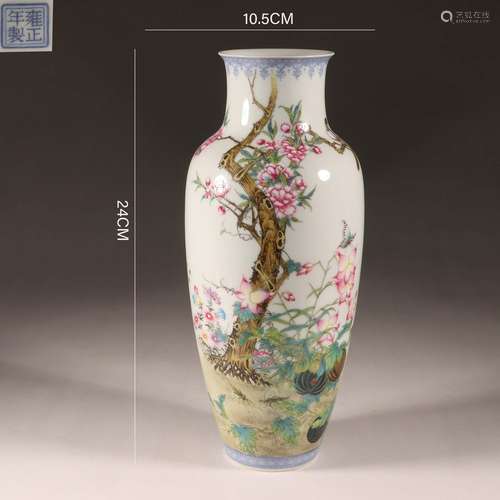 Falangcai Glaze Flower and Bird Vase