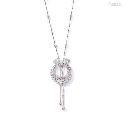 Gebr. Friedlaender: A fine Belle Epoque diamond pendant neck...