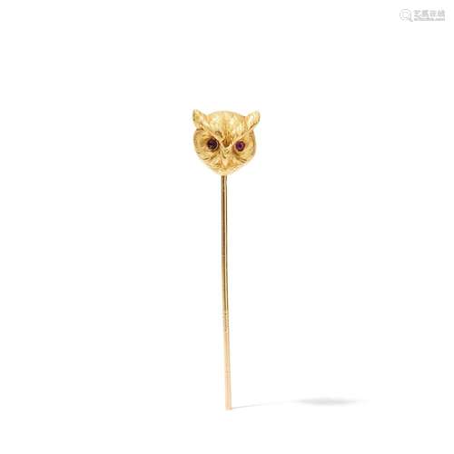 In the style of Paul Robin: An owl stickpin, circa 1890