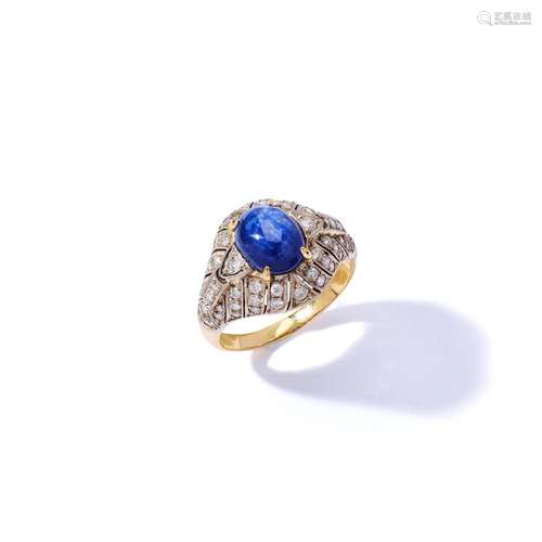 A sapphire and diamond ring