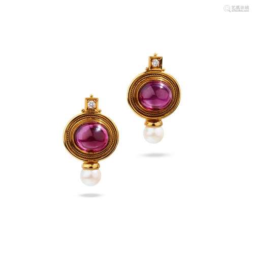 Elizabeth Gage: A pair of gem-set earrings