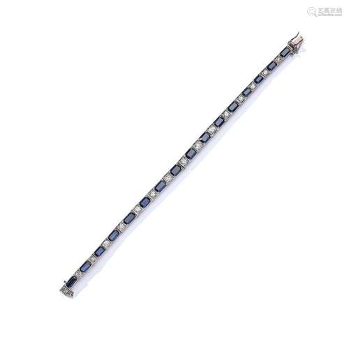 A sapphire and diamond bracelet