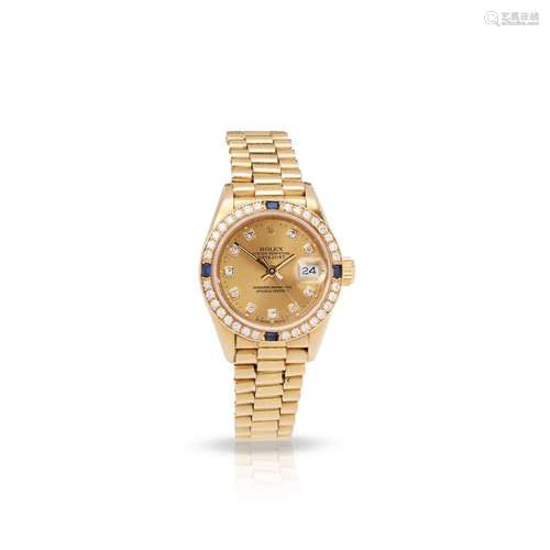 Rolex: A sapphire and diamond-set watch