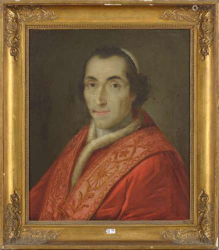 Huile sur toile marouflée sur toile "Portrait du pape P...