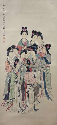 朱良材 仕女图 立轴 纸本