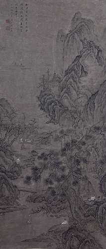 方士庶 山水 立轴 纸本