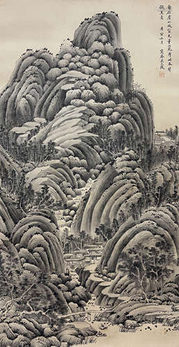 吴大澂 山水 立轴 绢本