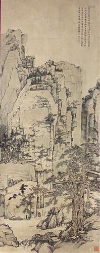 渐江 山水 立轴 纸本