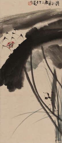 刘旦宅 (1931-2011) 荷花翠鸟
