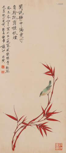 于非闇 (1889-1959) 红竹小鸟