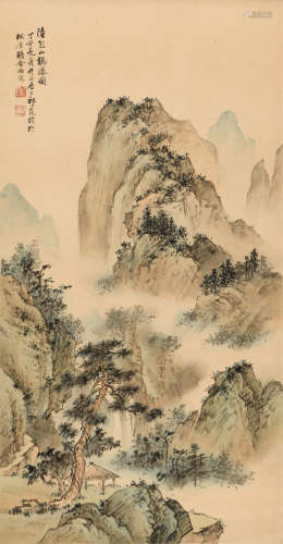 祁昆 (1901-1944) 听瀑图