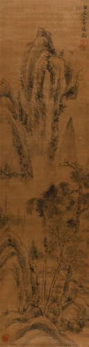 张瑞图 (1570-1641) 疏林茅屋图