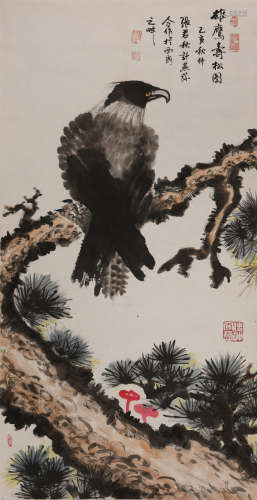 张君秋(1920-1997)、计燕荪(b.1917) 雄鹰寿松