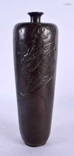 A 19TH CENTURY JAPANESE MEIJI PERIOD SLENDER BRONZE VASE by ...