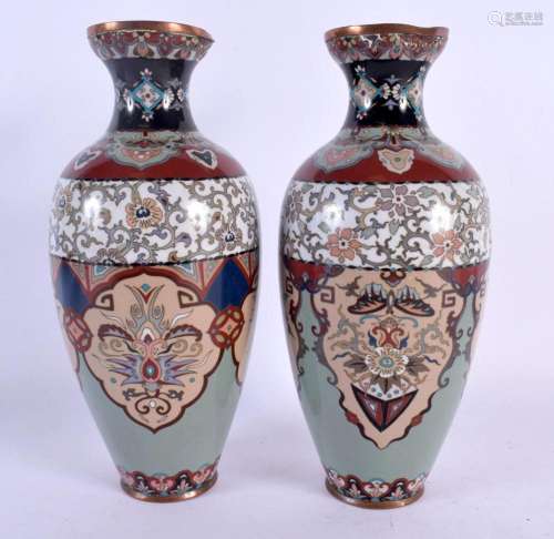 A PAIR OF 19TH CENTURY JAPANESE MEIJI PERIOD CLOSIONNE ENAME...