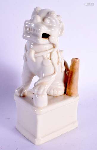 A 19TH CENTURY CHINESE BLANC DE CHINE PORCELAIN JOSS STICK H...