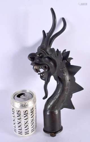 A RARE 18TH/19TH CENTURY CHINESE TIBETAN BRONZE DRAGON POLE ...