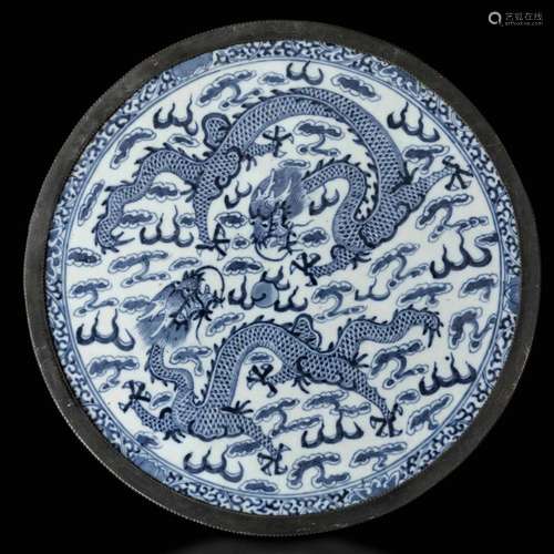 A porcelain plaque, China, Qing Dynasty