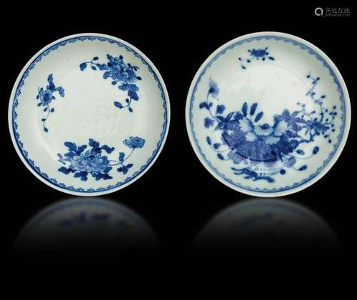 Two porcelain plates, China, Qing Dynasty