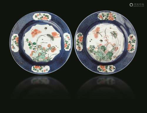 Two Famille Verte plates, China, Qing Dynasty