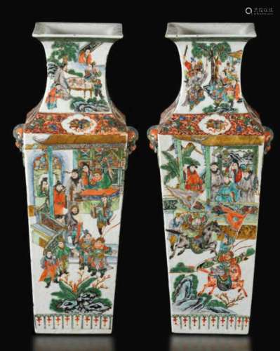 Two Famille Verte vases, China, Qing Dynasty