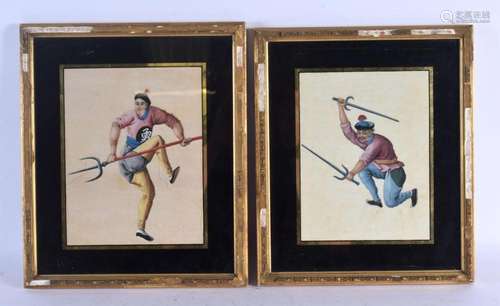 Chinese School (19th Century) Pair of Pith, Watercolours. 34...