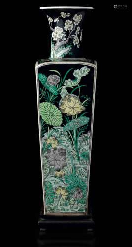 A Famille Noire vase, China, Qing Dynasty