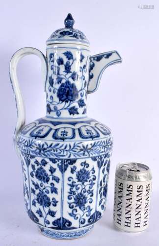 A LARGE CHINESE BLUE AND WHITE ISLAMIC STYLE PORCELAIN EWER ...