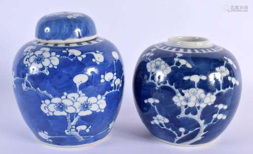 TWO 19TH CENTURY CHINESE BLUE AND WHITE GINGER JARS Kangxi s...