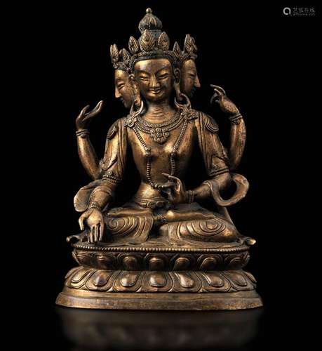 A bronze Amitaya, China, Qing Dynasty