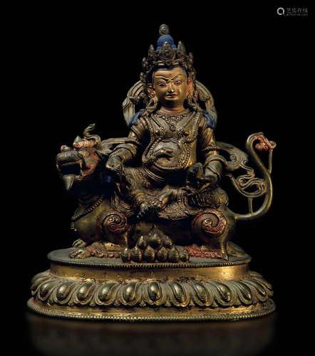 A gilt bronze Sita-Jambhala, China, Qing Dynasty