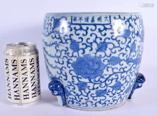 A CHINESE BLUE AND WHITE PORCELAIN JARDINIERE 20th Century, ...