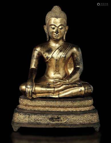 A gilt bronze Buddha Sakyamuni, Thailand, 1800s