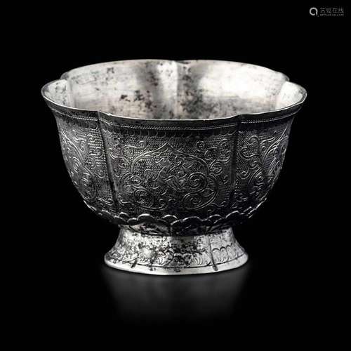 A small silver bowl, China, Qing Dynasty