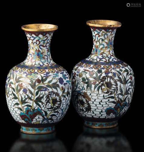 Two cloisonné vases, China, Qing Dynasty