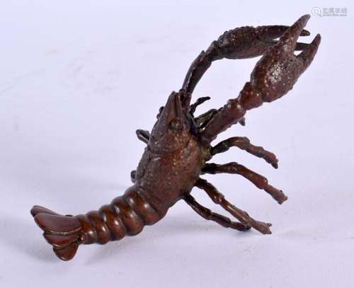 A JAPANESE BRONZE LOBSTER OKIMONO. 9.5 cm x 5.5 cm.