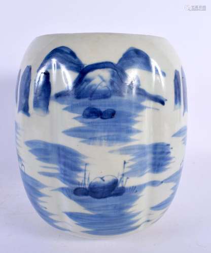 AN 18TH/19TH CENTURY JAPANESE EDO PERIOD BLUE AND WHITE LOBE...