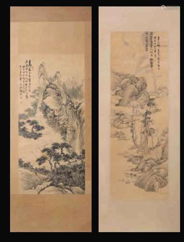 Two paintings on paper, China, Qing Dynasty, 1800s