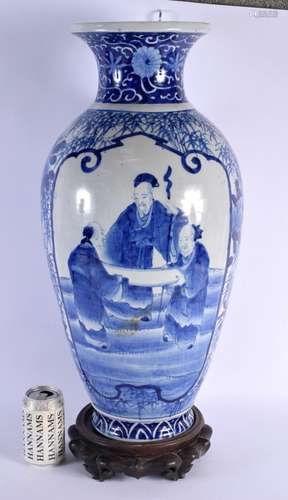 A LARGE 19TH CENTURY JAPANESE MEIJI PERIOD BLUE AND WHITE VA...