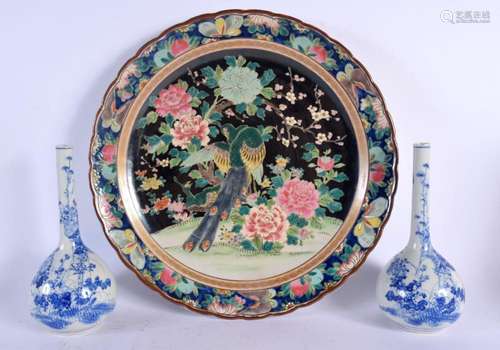 A 19TH CENTURY JAPANESE MEIJI PERIOD KUTANI CHARGER and a pa...